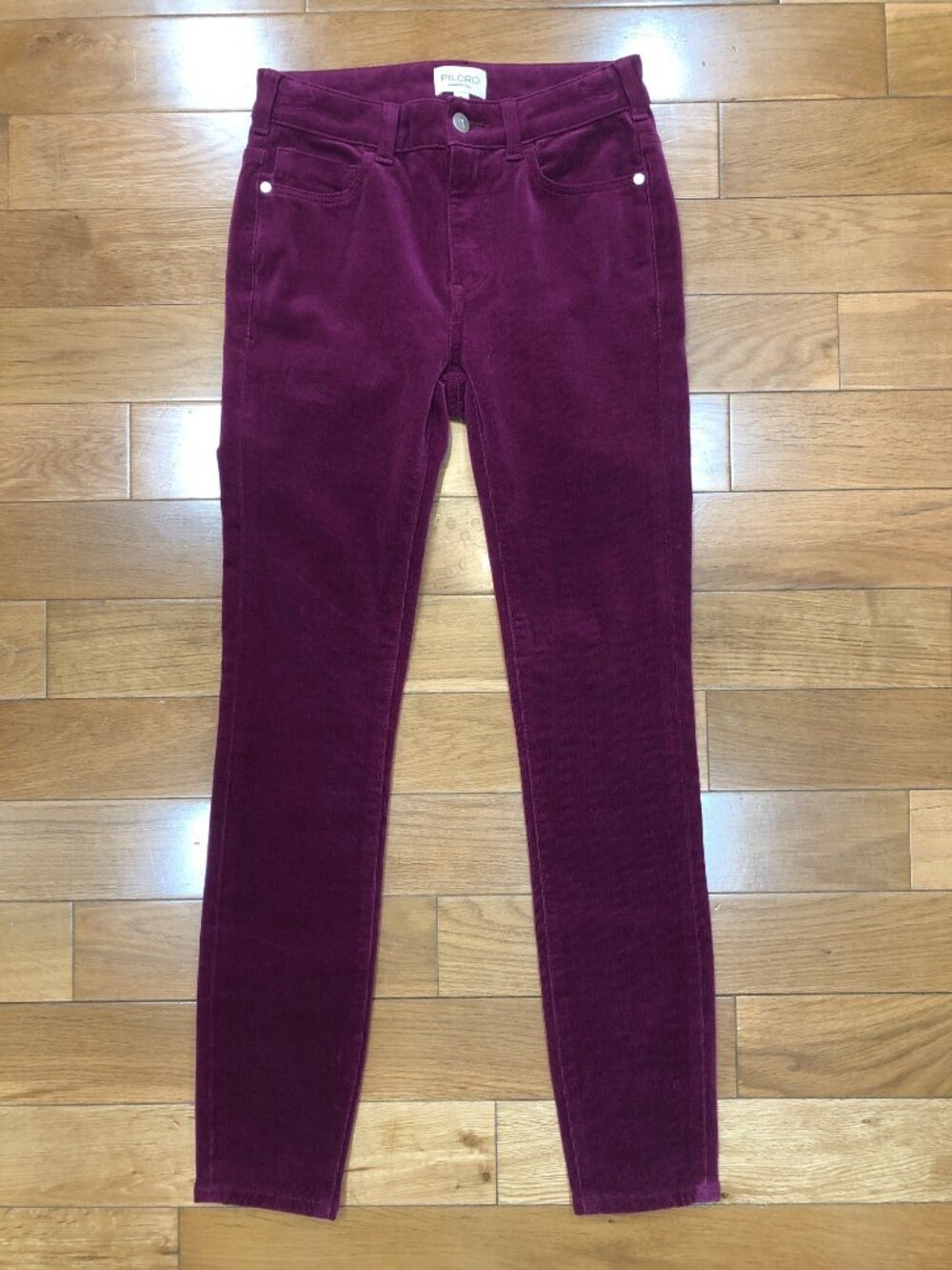 Anthropologie Pilcro Burgundy Skinny Corduroy Pants Size 25 Dark Academia Retro